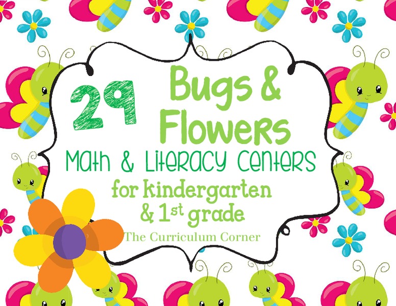 Bugs and Flowers Math and Literacy Centers Learning