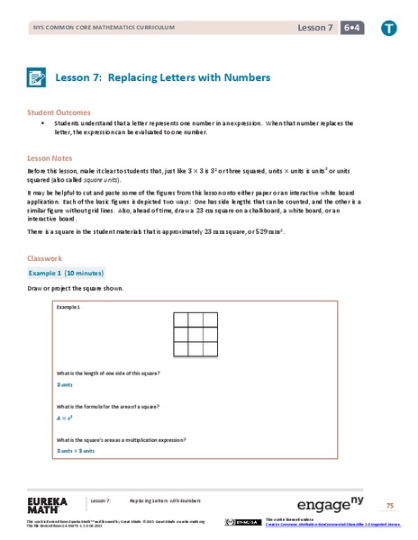 Replacing Letters with Numbers Lesson Plan