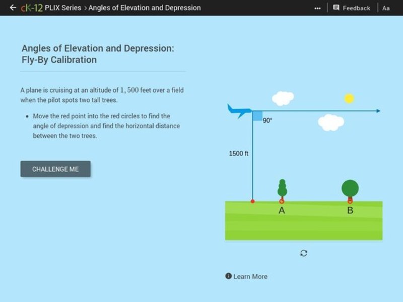 Angles of Elevation and Depression: Fly-By Calibration Interactive