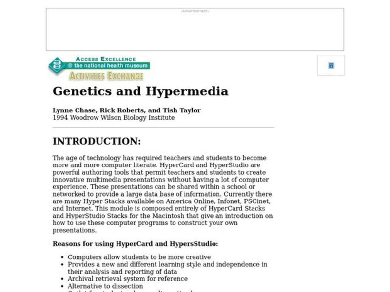 Genetics and Hypermedia Lesson Plan