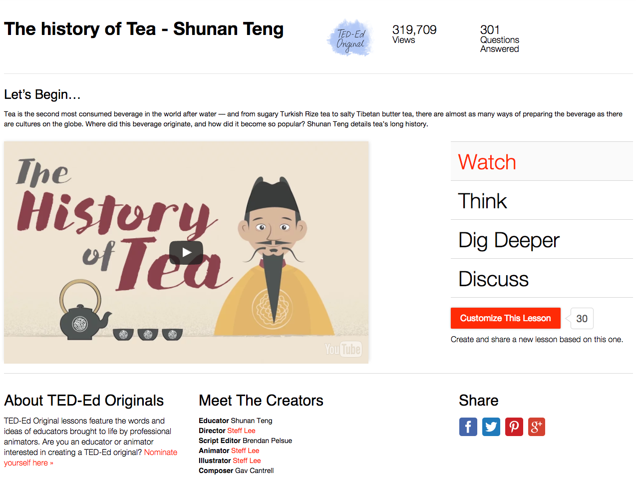 The History of Tea Instructional Video