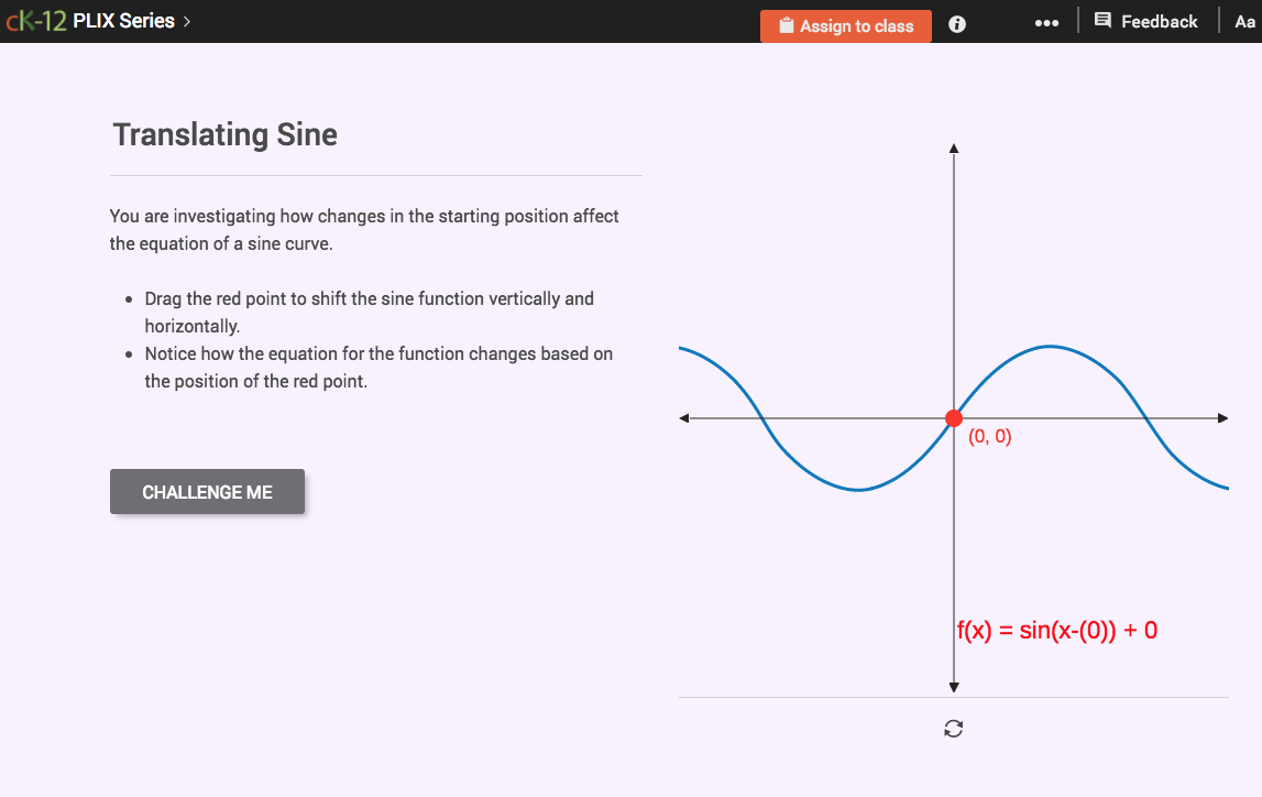 Translating Sine and Cosine Functions: Translating Sine Interactive