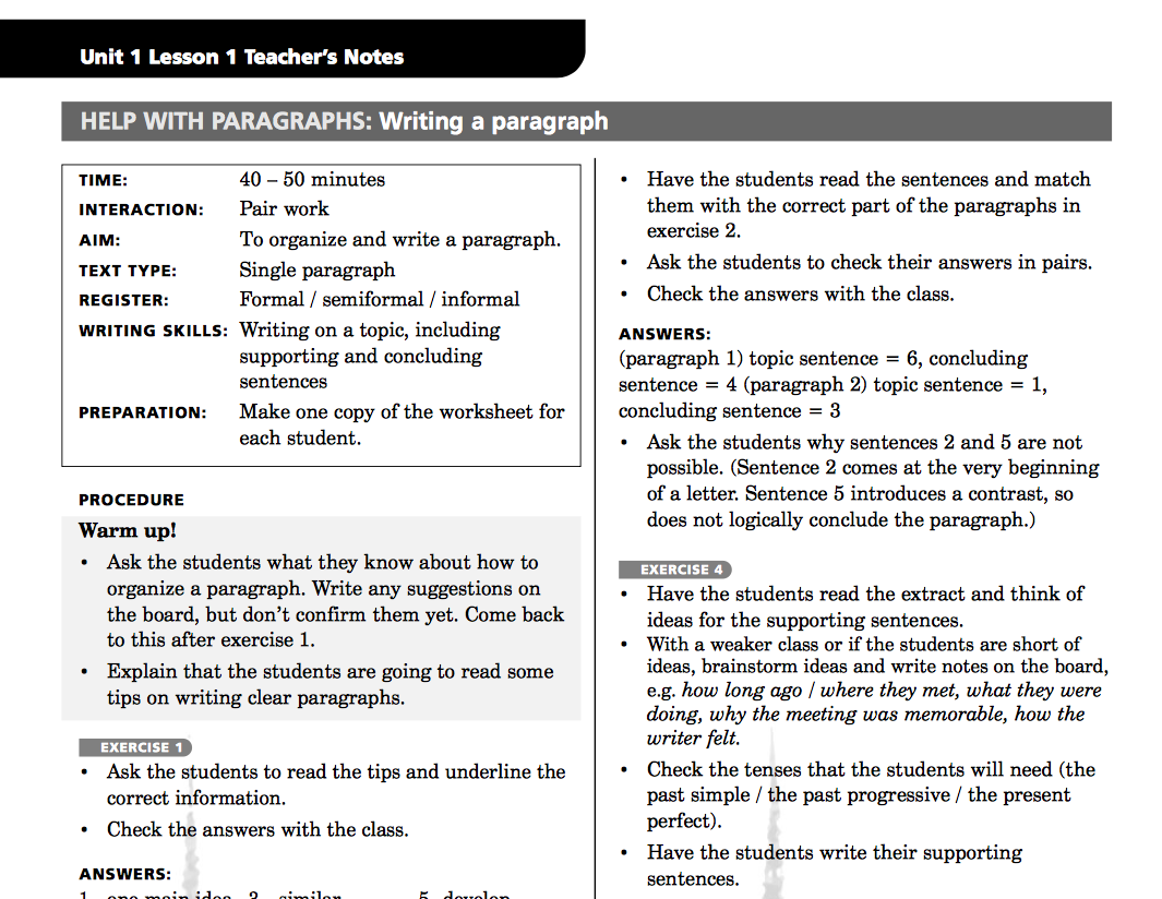Help With Paragraphs: Writing A Paragraph Lesson Plan