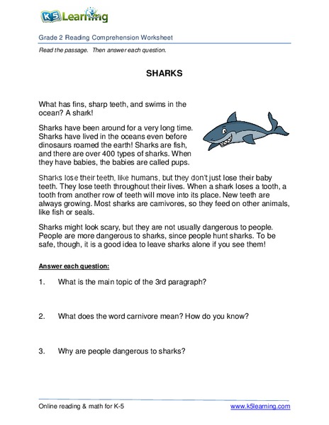 Sharks Worksheet