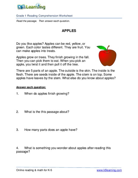 Apples Worksheet