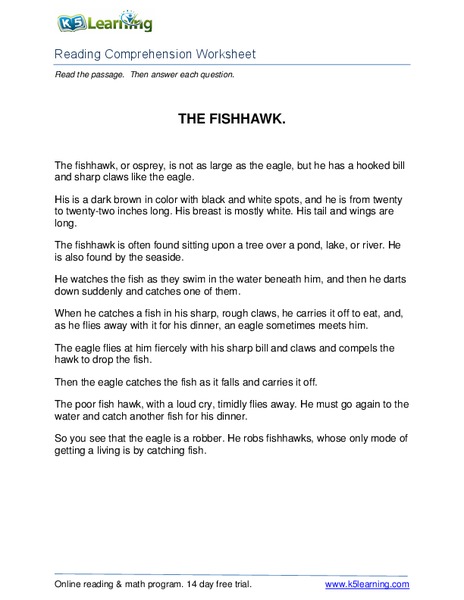 The Fishhawk Worksheet