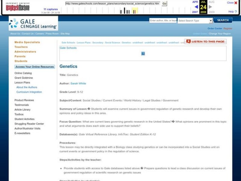 Genetics Lesson Plan