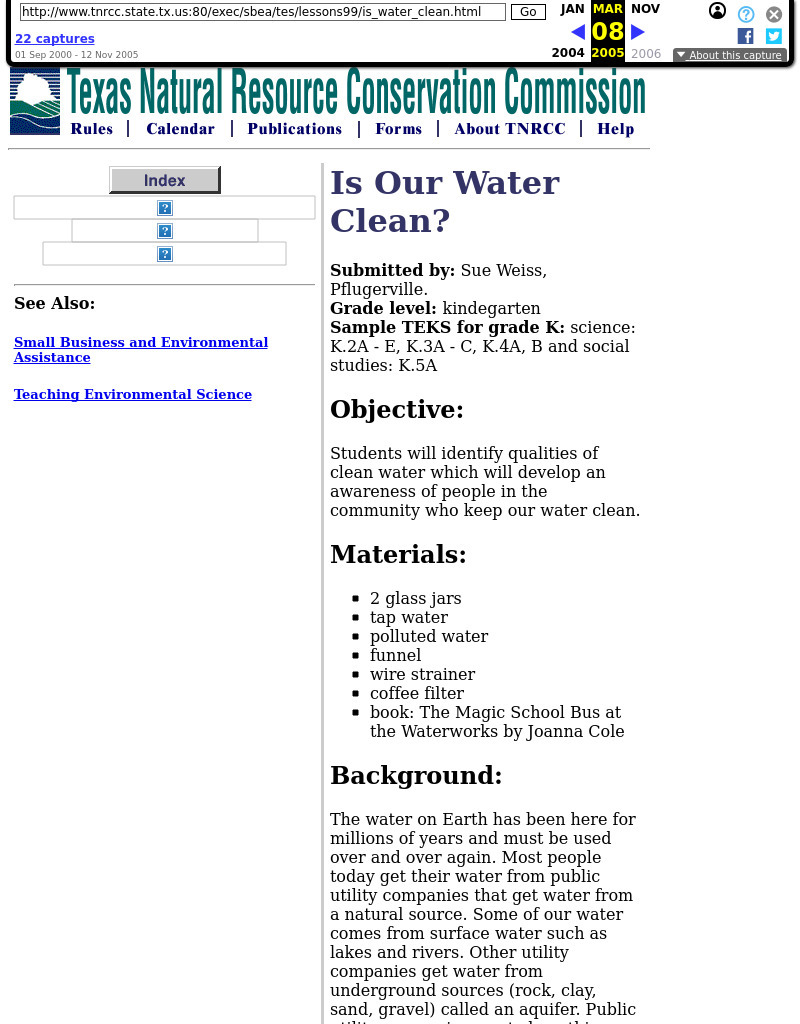 Is Our Water Clean? Lesson Plan
