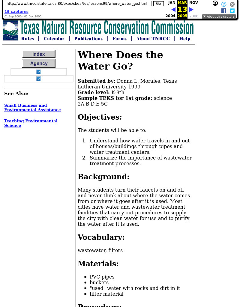 Where Does the Water Go? Lesson Plan