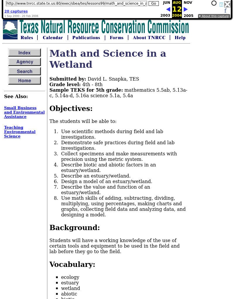 Math and Science in a Wetland Lesson Plan