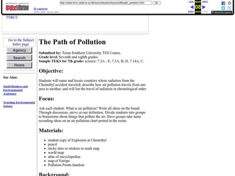 The Path of Pollution Lesson Plan