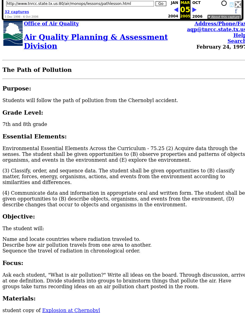 The Path of Pollution Lesson Plan