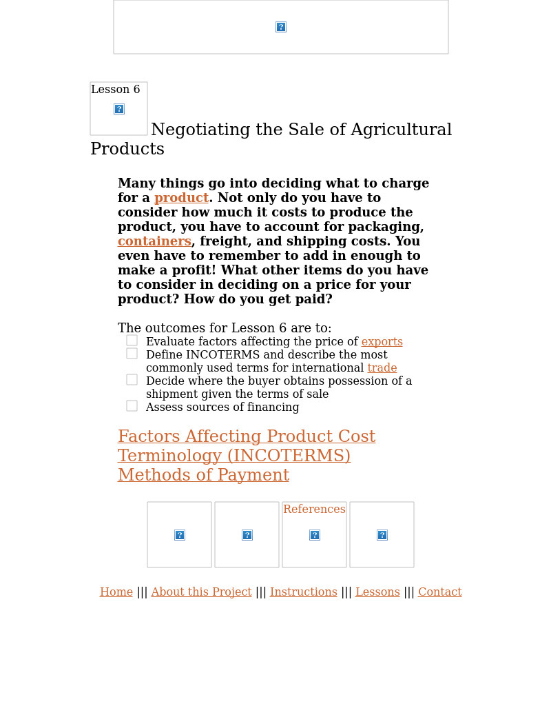 Negotiating the Sale of Agricultural Products Lesson Plan