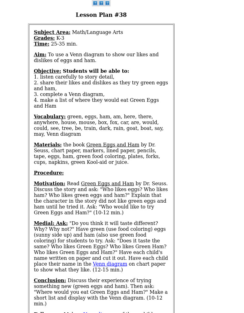 Venn Diagram Lesson Plan