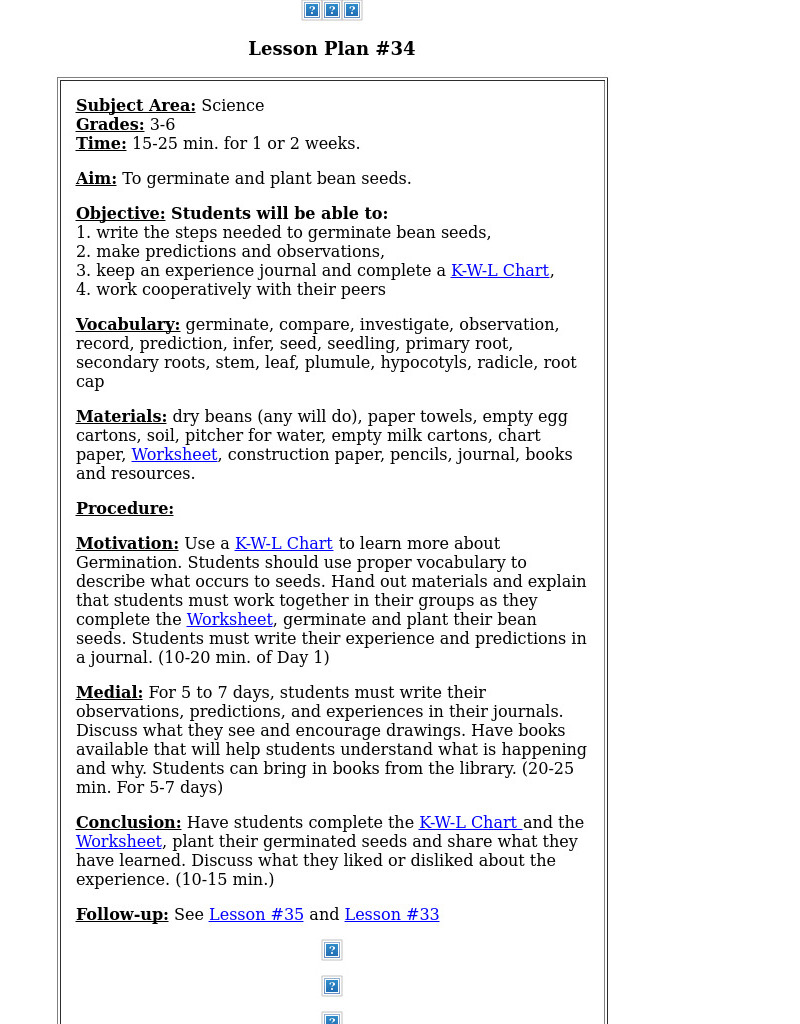 Germinate Bean Seeds Lesson Plan