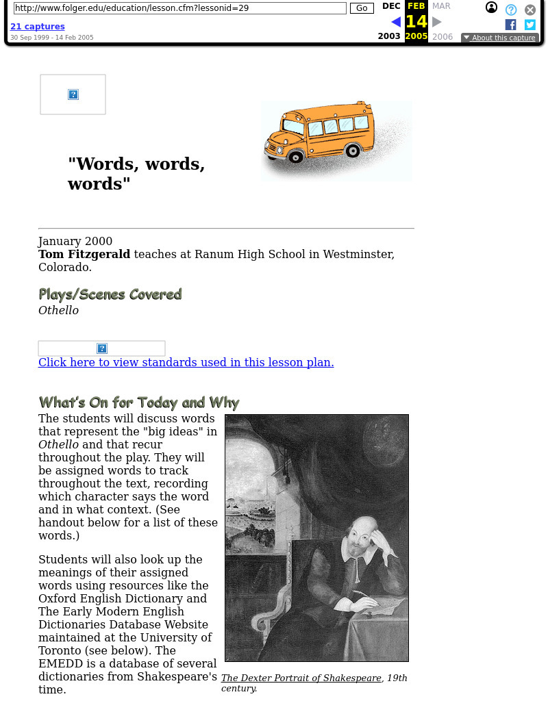 "Words, words, words" Lesson Plan