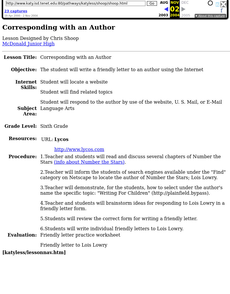 Corresponding with an Author Lesson Plan