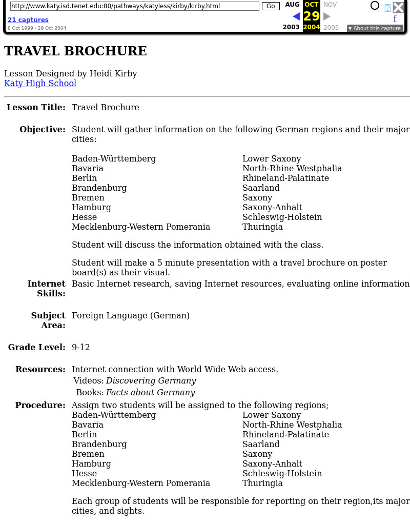 Travel Brochure Lesson Plan