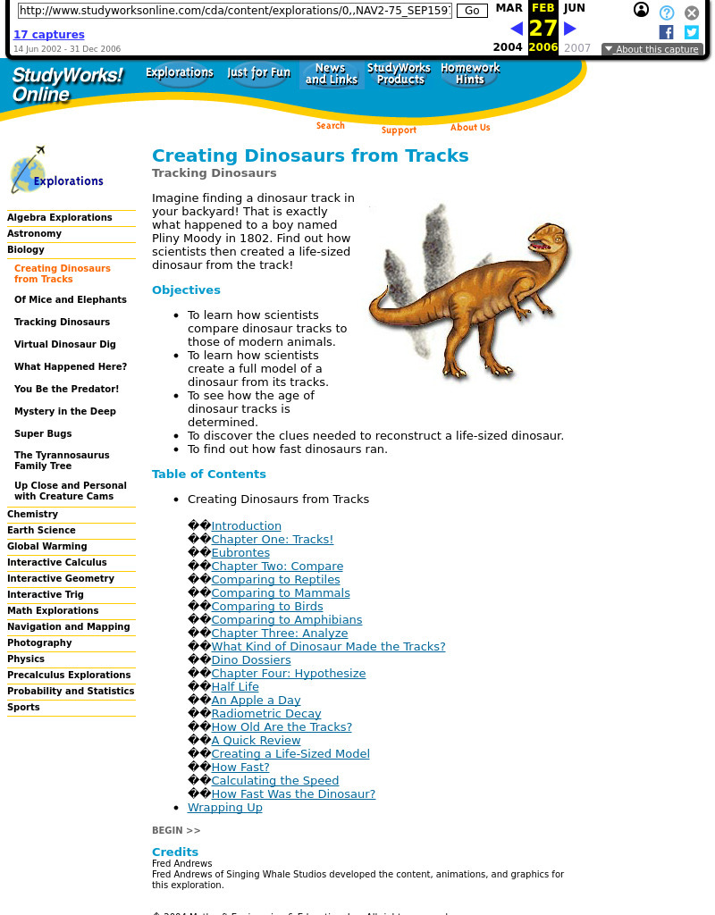 Creating Dinosaurs from Tracks Lesson Plan