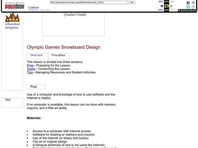 Olympic Games Snowboard Design Lesson Plan