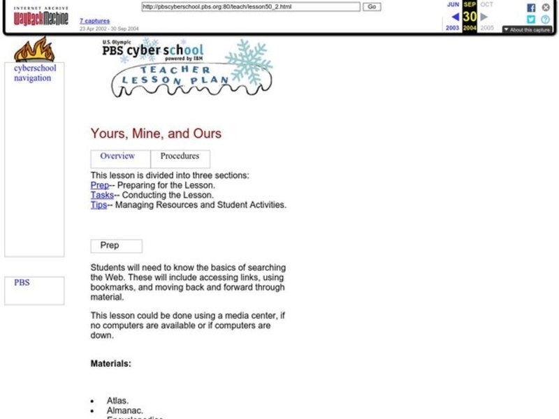 Yours, Mine, and Ours Lesson Plan