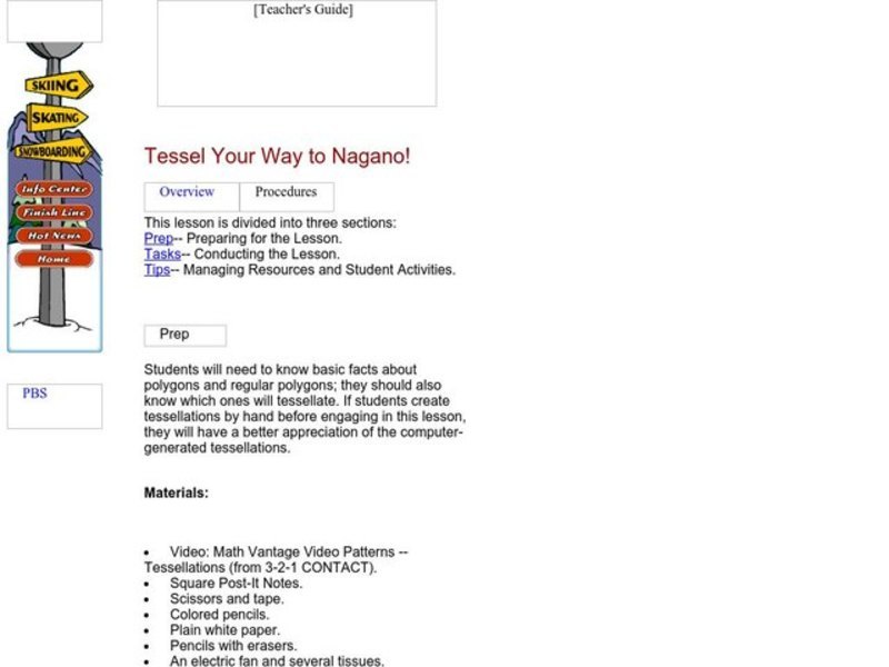 Tessel Your Way to Nagano!: Olympics, Winter Sports, Snowboarding, Graphic Design, Geometry, Math, M.C. Escher, Tessellations Lesson Plan