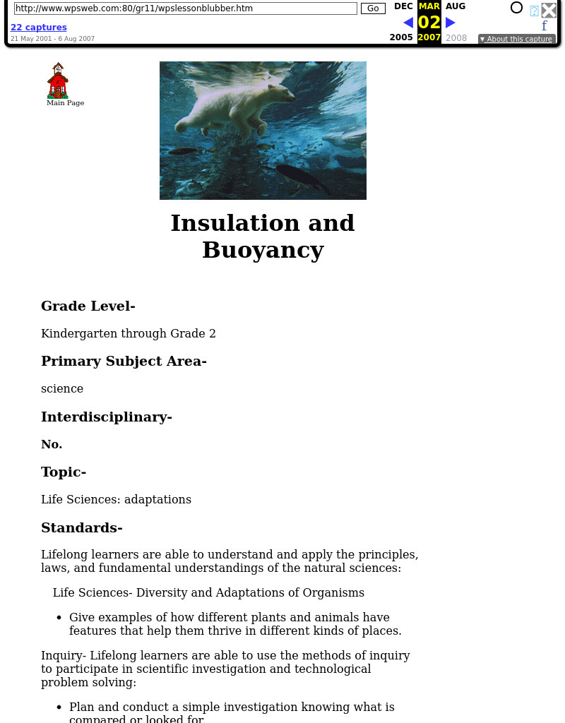 Insulation and Buoyancy Lesson Plan
