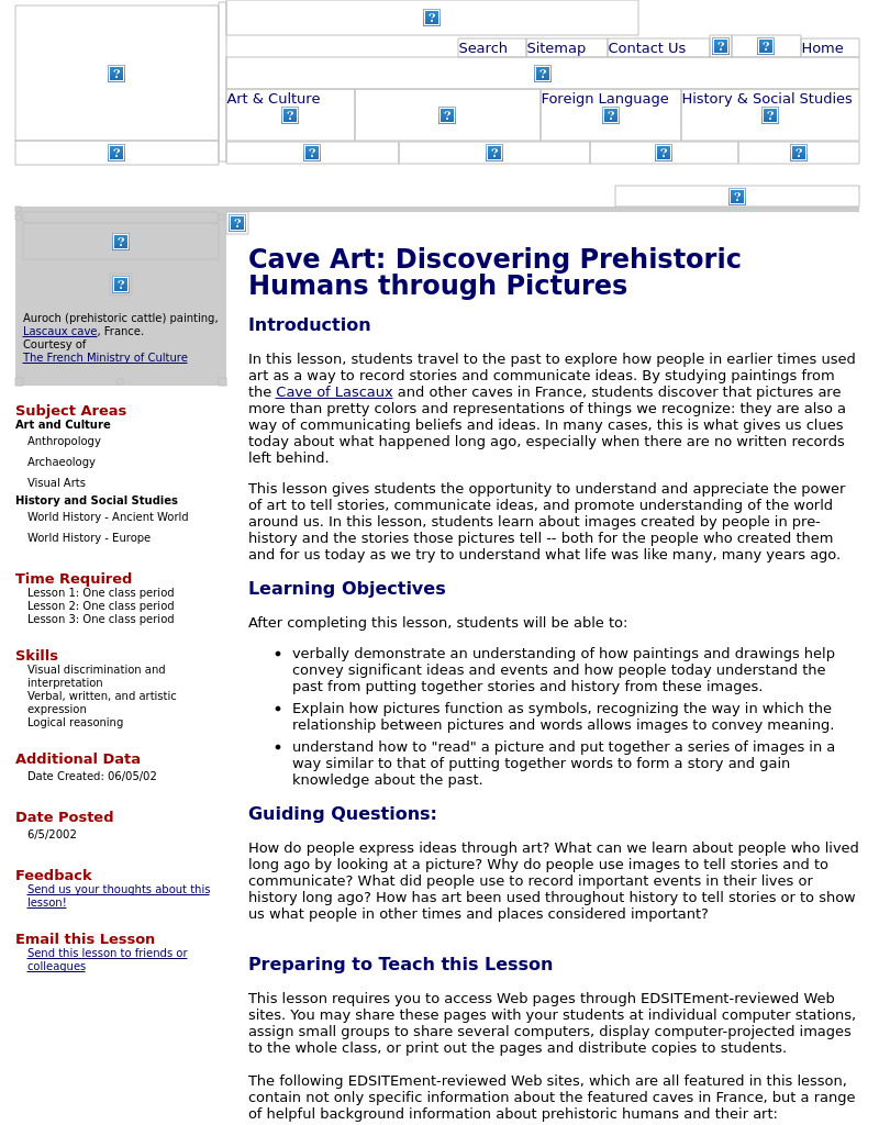 Cave Art: Discovering Prehistoric Humans through Pictures Lesson Plan