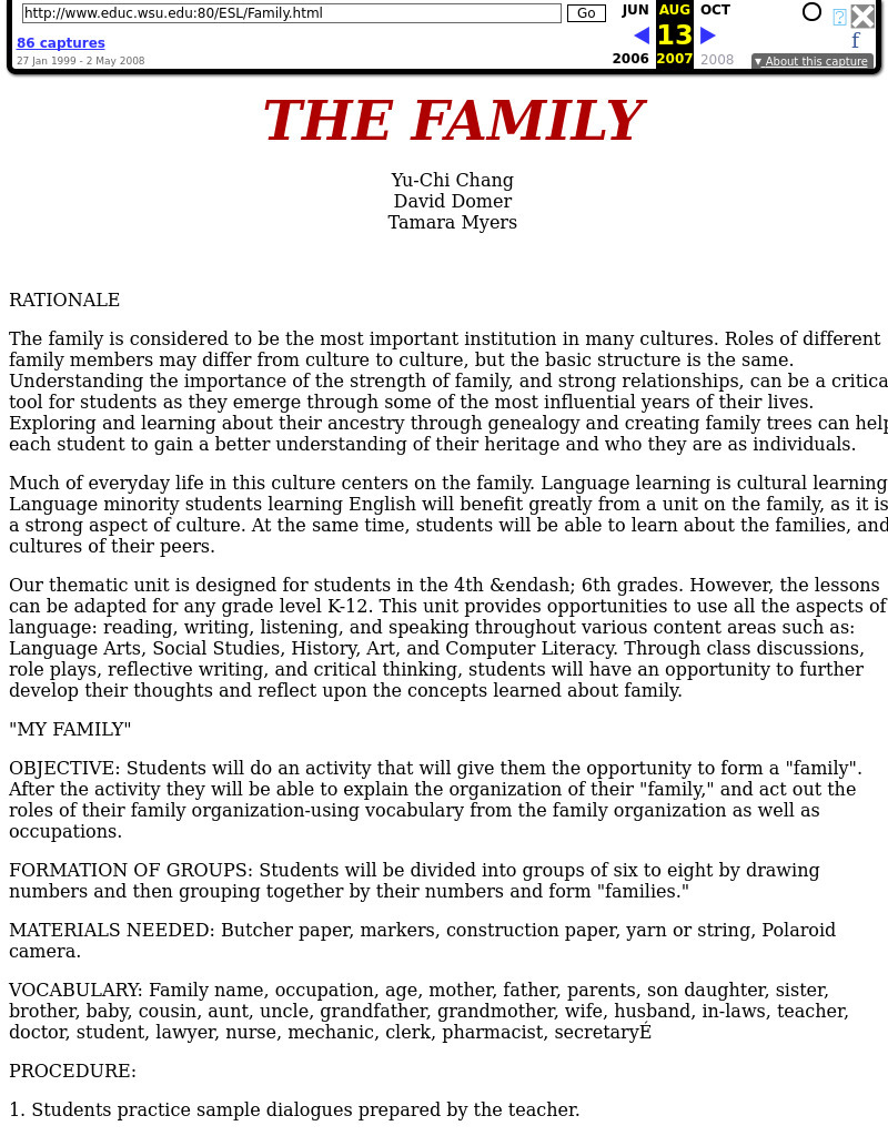 The Family Lesson Plan