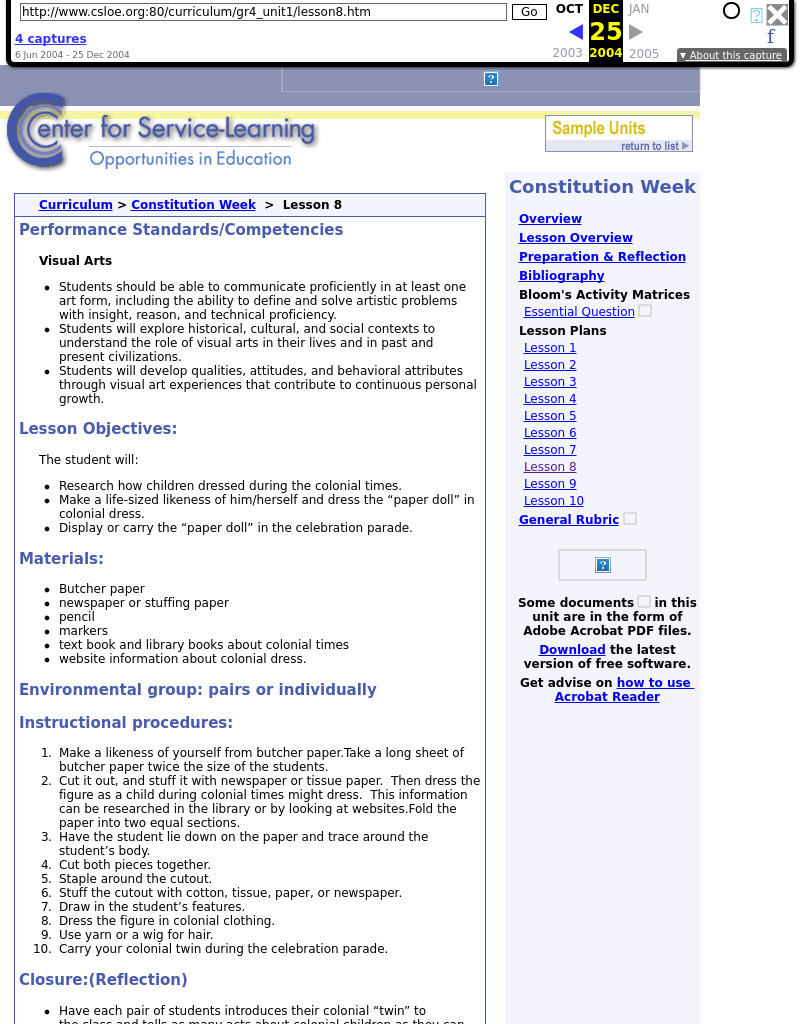 Performance Standards/Competencies Lesson Plan