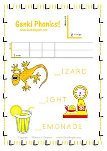 Genki Phonics: Letter L Worksheet