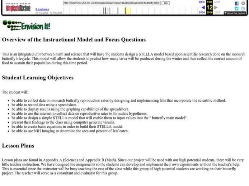 Overview of the Instructional Model and Focus Questions Lesson Plan