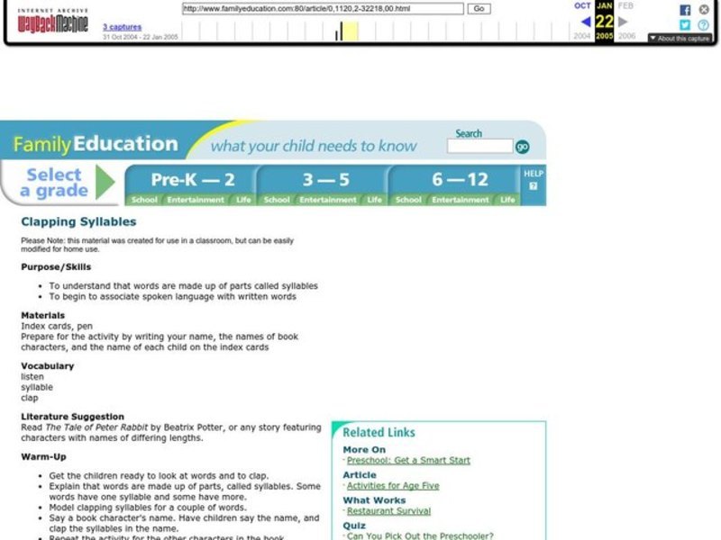 Clapping Syllables Lesson Plan