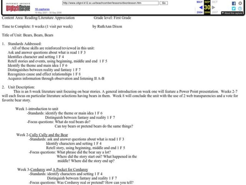 Bears, Bears, Bears Lesson Plan