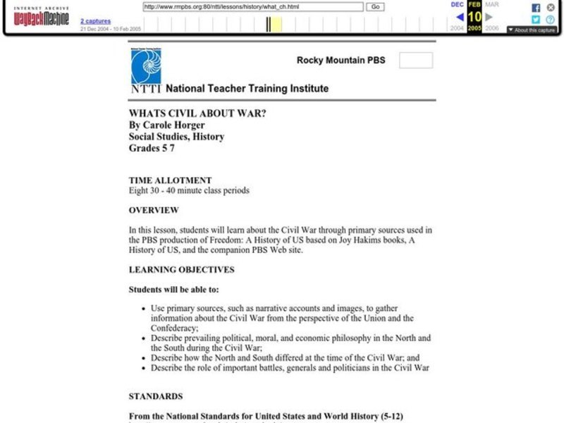 What's Civil About War? Lesson Plan