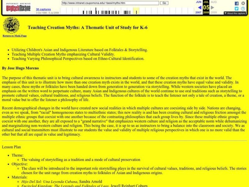 Teaching Creation Myths Lesson Plan