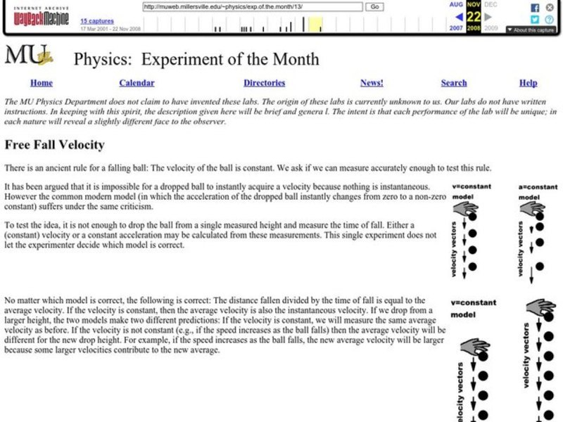 Free Fall Velocity Lesson Plan