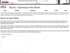 Patterns in Linear Motion Lesson Plan