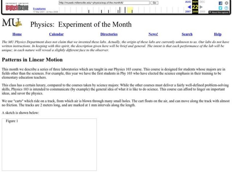 Patterns in Linear Motion Lesson Plan
