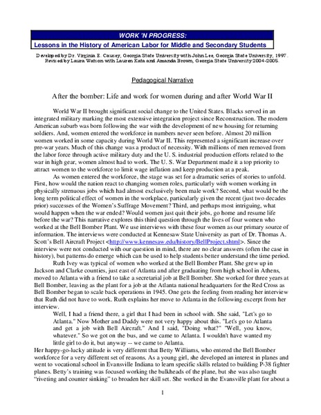 The Bell Bomber Plant in Marietta, Georgia Lesson Plan