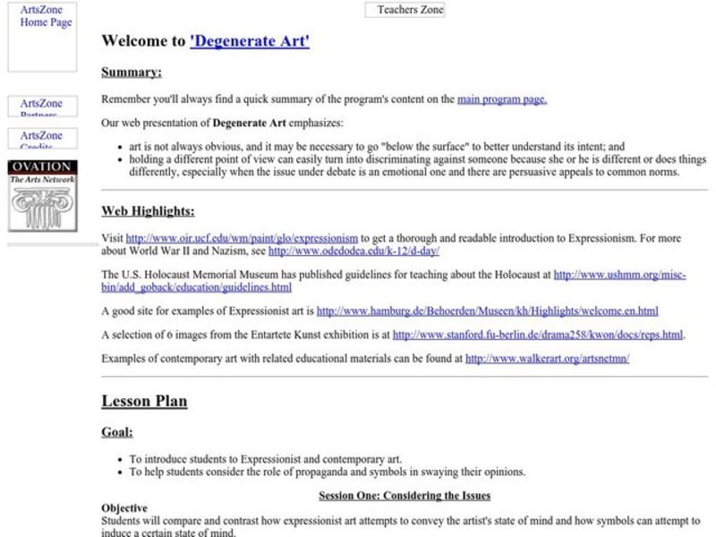Degenerate Art Lesson Plan