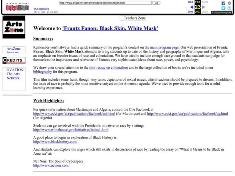 Frantz Fanon: Black Skin, White Mask Lesson Plan