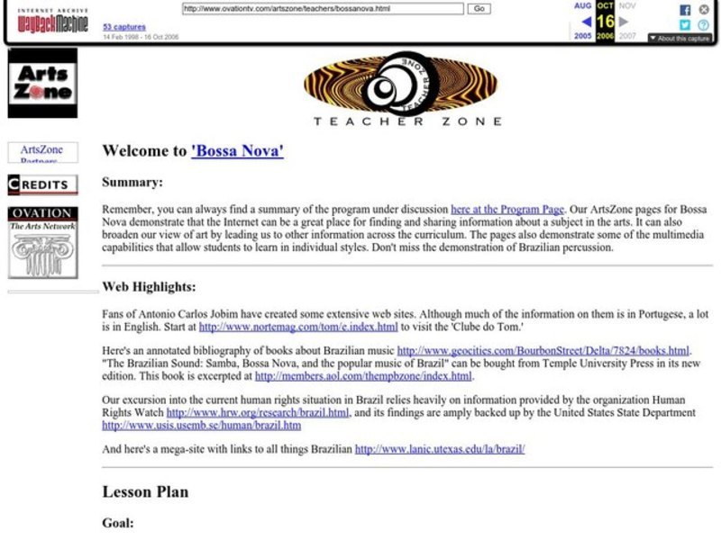 Bossa Nova Lesson Plan