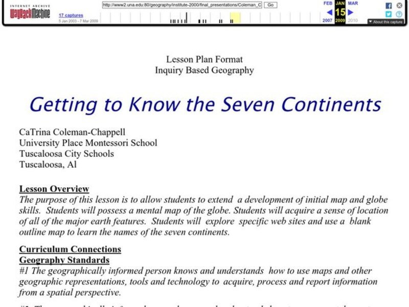Getting to Know the Seven Continents Lesson Plan