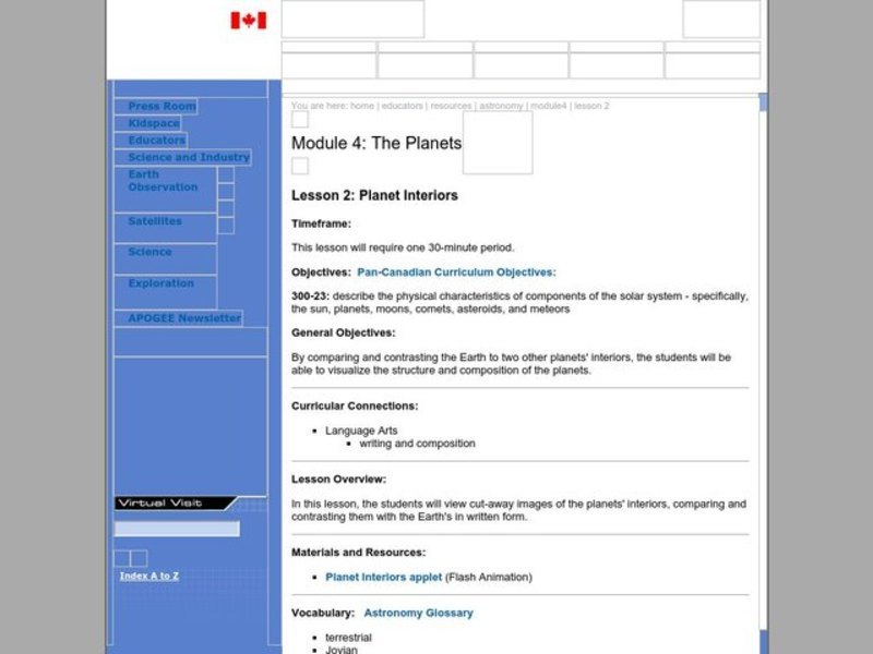 Planet Interiors Lesson Plan