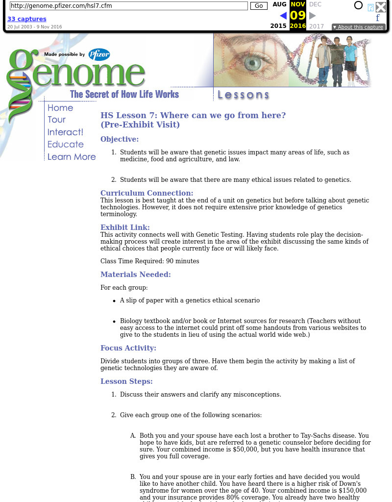 Genome: The Secret of How Life Works Lesson Plan