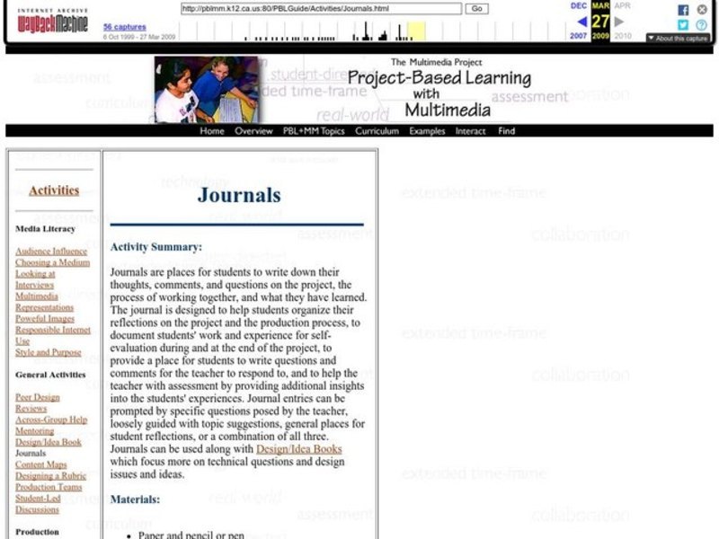 Journals Lesson Plan