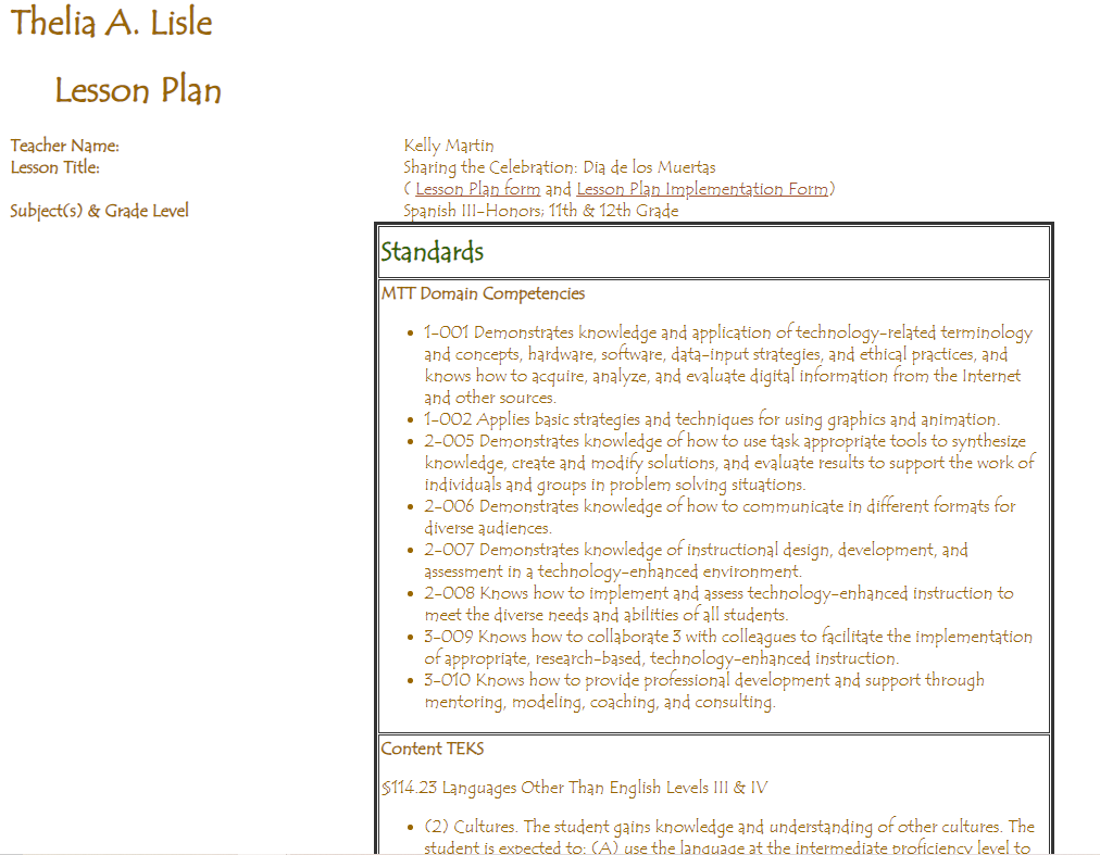 Dia de los Muertas/Day of the Dead Cultural Project Lesson Plan