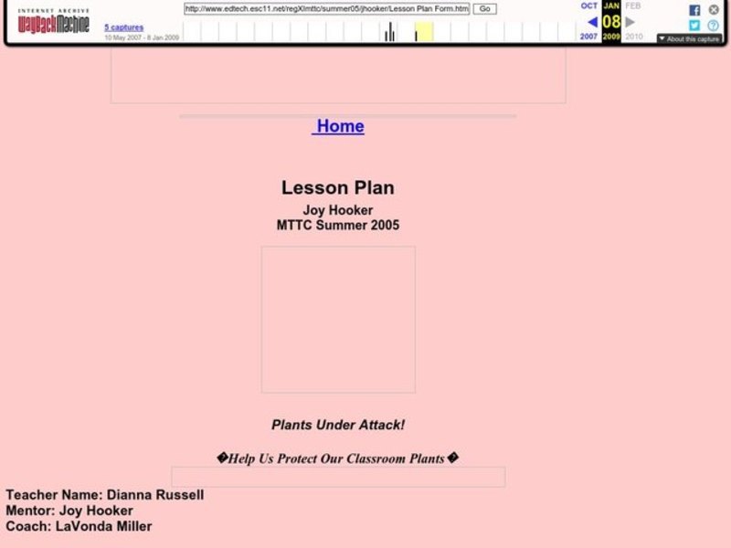 Plants Under Attack Lesson Plan
