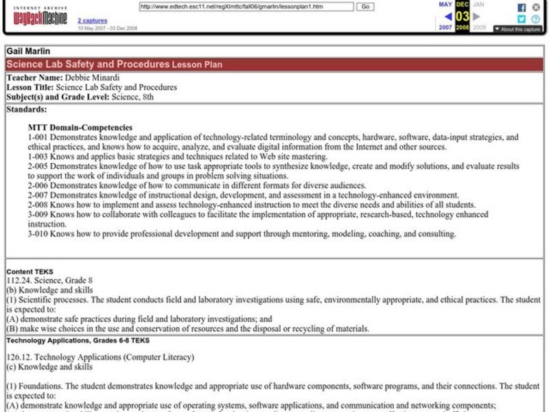 Science Lab Safety Procedures Lesson Plan